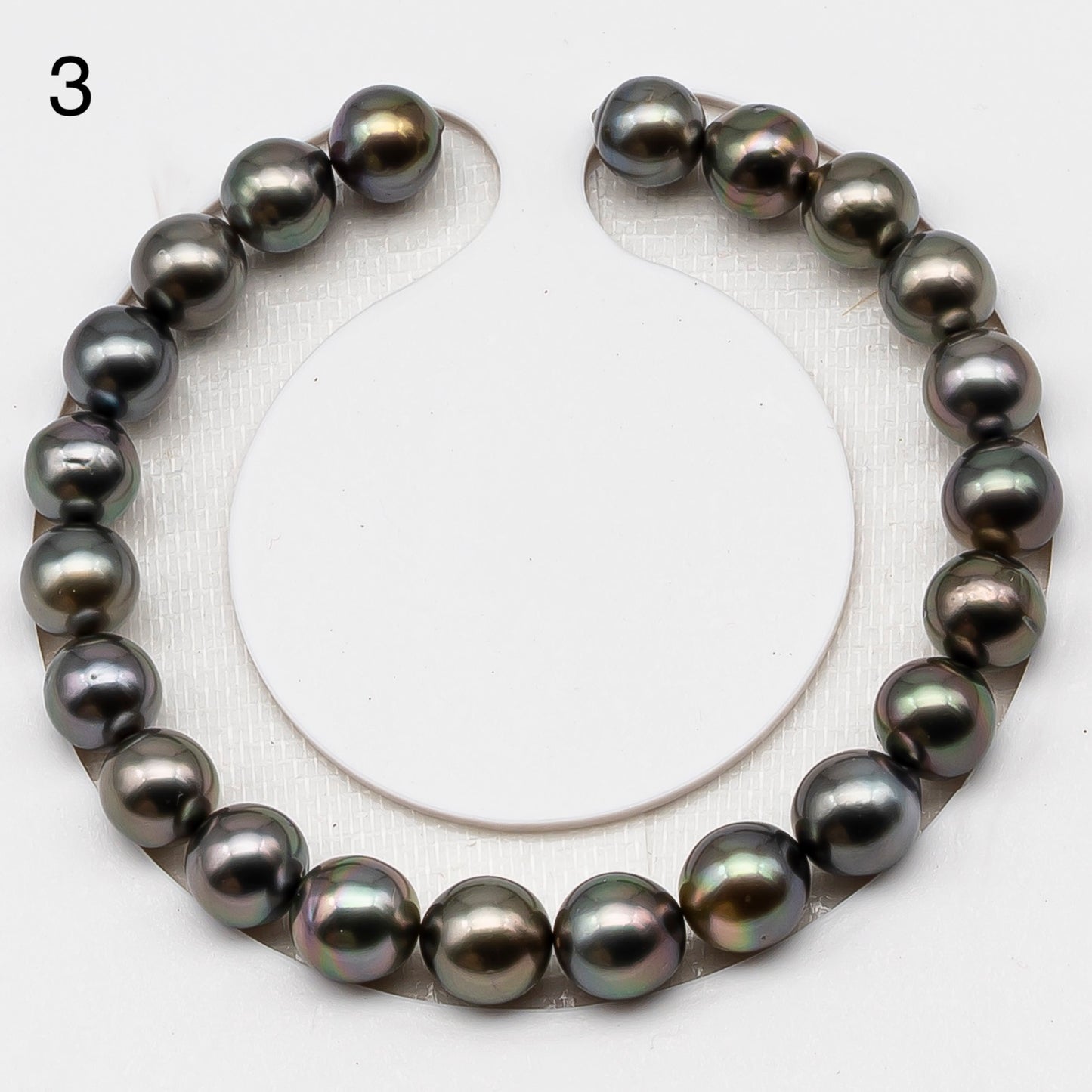 8-9mm 7-8 Inch Tahitian Pearl Short Strand (No Hole), Near Round or Drop with Natural Colors, SKU # 3226TH