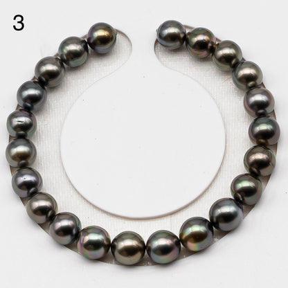 8-9mm 7-8 Inch Tahitian Pearl Short Strand (No Hole), Near Round or Drop with Natural Colors, SKU # 3226TH