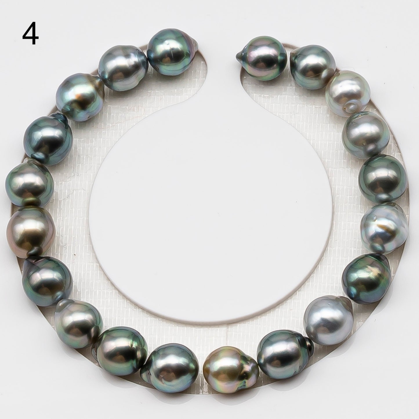 8-9mm 7-8 Inch Tahitian Pearl Short Strand (No Hole), Near Round or Drop with Natural Colors, SKU # 3226TH