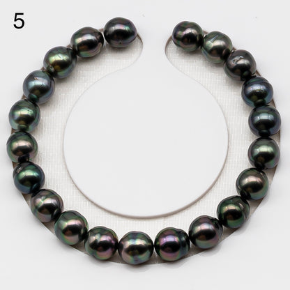 8-9mm 7-8 Inch Tahitian Pearl Short Strand (No Hole), Near Round or Drop with Natural Colors, SKU # 3226TH