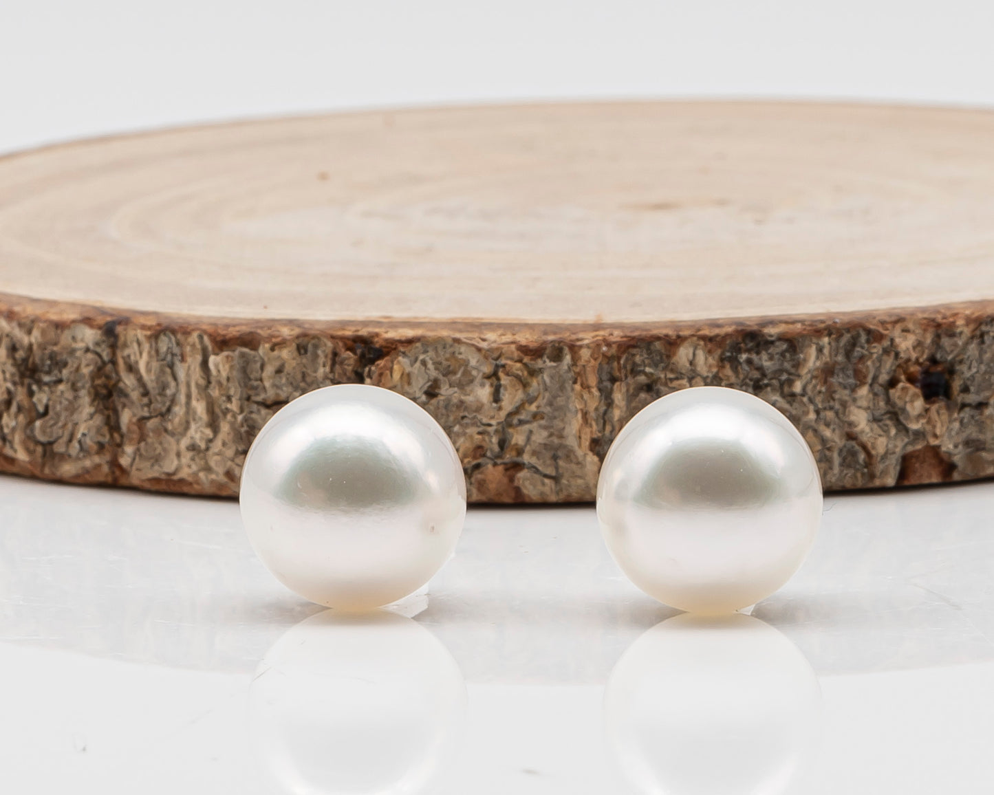 12.4mm Matched Pair Round White South Sea Pearl, Undrilled with Natural Color for Jewelry Making , SKU #3234WS