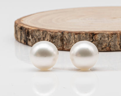 14mm Matched Pair Round White South Sea Pearl, Undrilled with Natural Color for Jewelry Making , SKU #3237WS