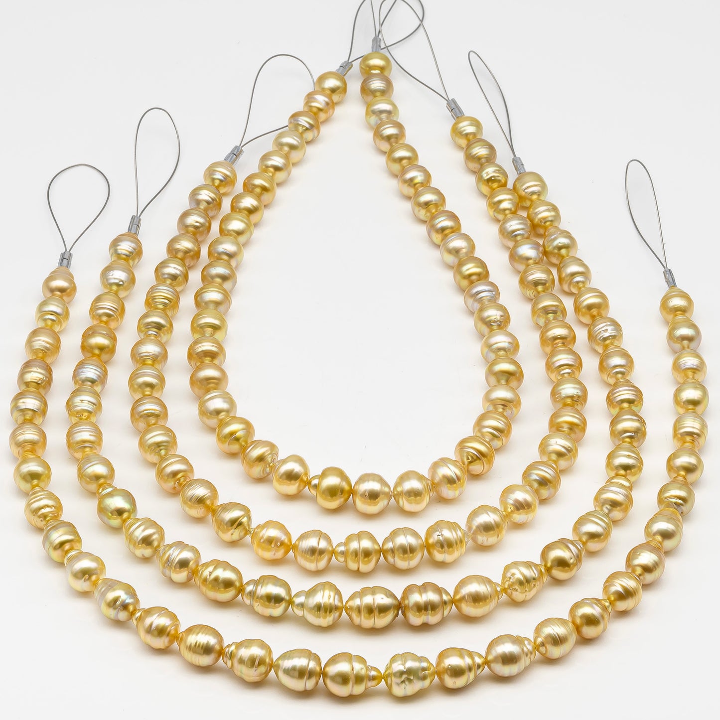 10-12mm Golden South Sea Pearl with High Luster and Natural Color Pearls, for Jewelry Making, Full Strand, SKU # 3245GS