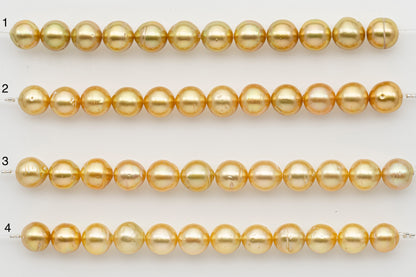 8-9mm Golden South Sea Pearl Short Strand with Blemishes, Natural Color Pearls for Jewelry Making, SKU # 3292GS