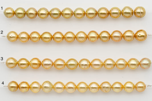 8-9mm Golden South Sea Pearl Short Strand with Blemishes, Natural Color Pearls for Jewelry Making, SKU # 3292GS