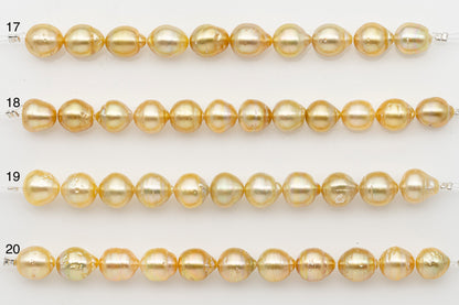 8-9mm Golden South Sea Pearl Short Strand with Blemishes, Natural Color Pearls for Jewelry Making, SKU # 3292GS