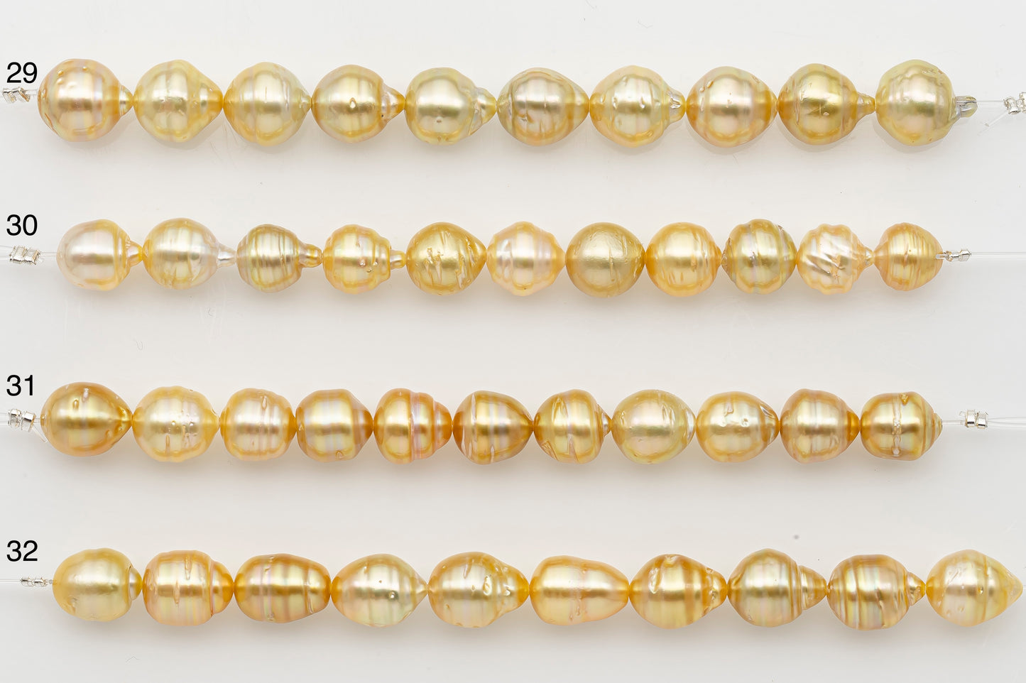 8-9mm Golden South Sea Pearl Short Strand with Blemishes, Natural Color Pearls for Jewelry Making, SKU # 3292GS