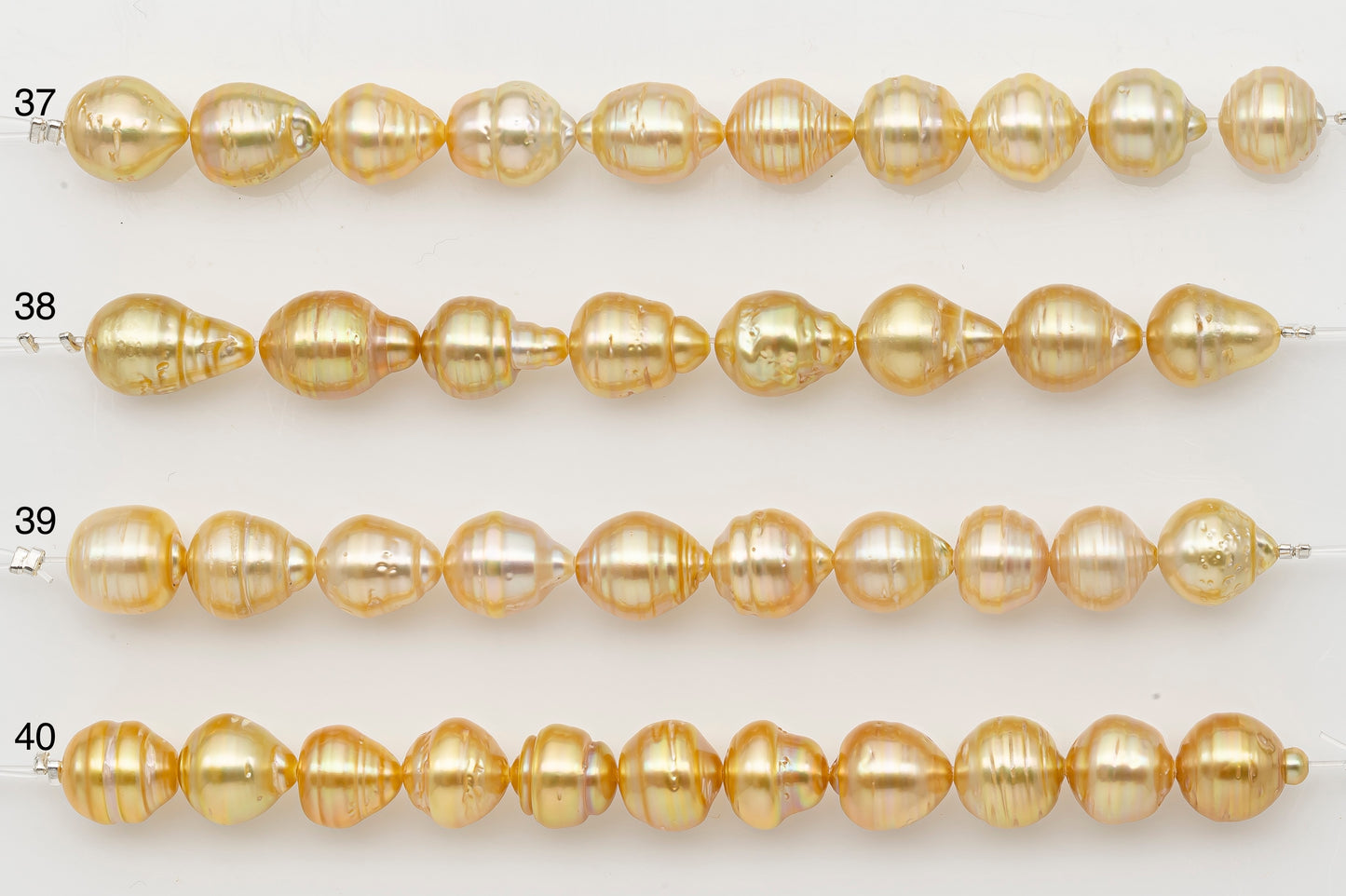 9-10mm Golden South Sea Pearl Short Strand with Blemishes, Natural Color Pearls for Jewelry Making, SKU # 3294GS