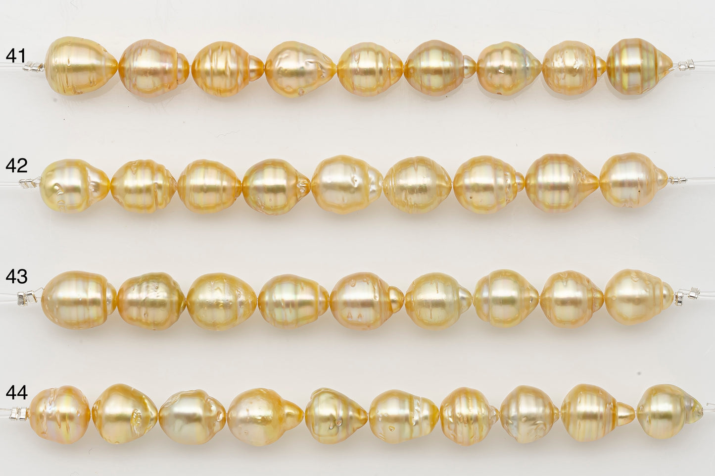 9-10mm Golden South Sea Pearl Short Strand with Blemishes, Natural Color Pearls for Jewelry Making, SKU # 3294GS