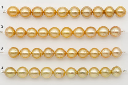 10-11mm Golden South Sea Pearl Short Strand with Blemishes, Natural Color Pearls for Jewelry Making, SKU # 3295GS