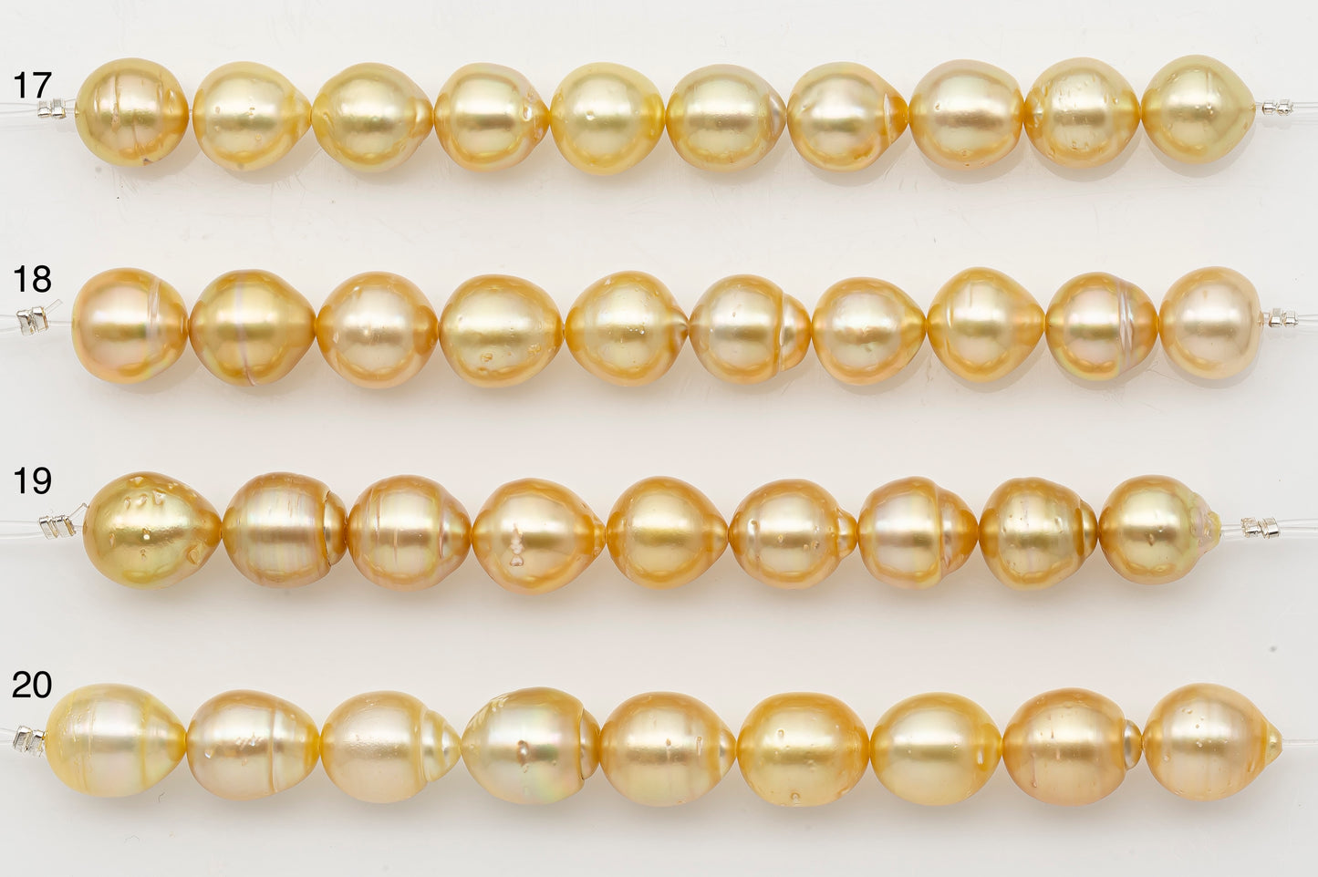 10-11mm Golden South Sea Pearl Short Strand with Blemishes, Natural Color Pearls for Jewelry Making, SKU # 3295GS