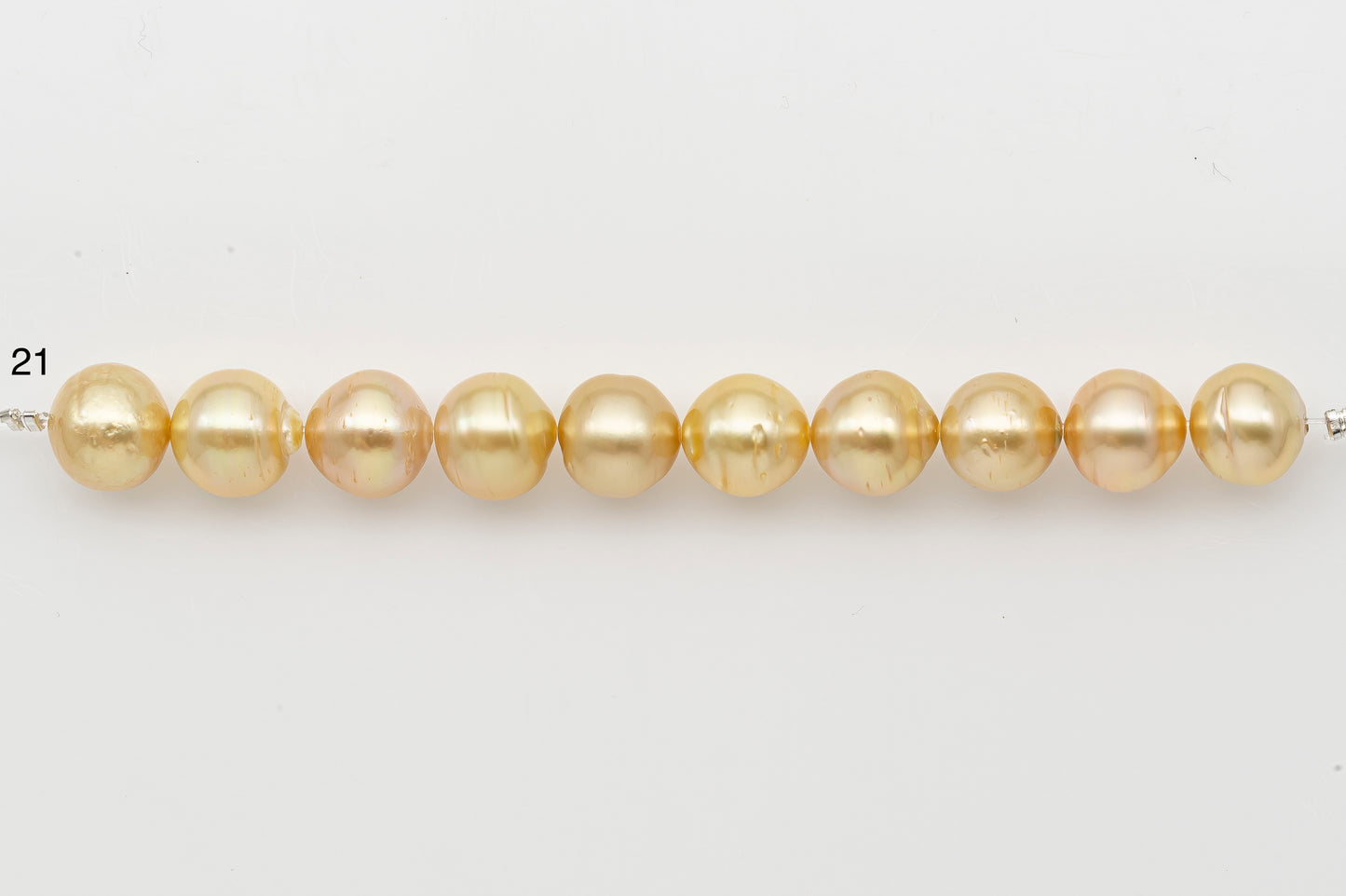 10-11mm Golden South Sea Pearl Short Strand with Blemishes, Natural Color Pearls for Jewelry Making, SKU # 3295GS