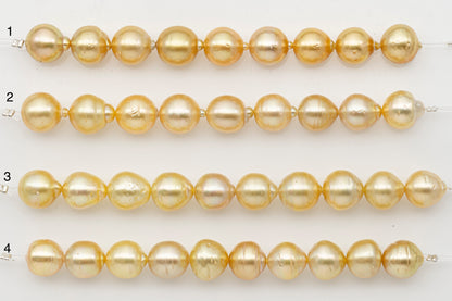 10-11mm Golden South Sea Pearl Short Strand with Blemishes, Natural Color Pearls for Jewelry Making, SKU # 3296GS
