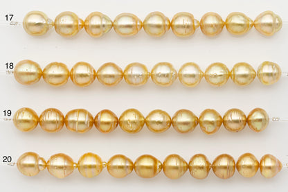 10-11mm Golden South Sea Pearl Short Strand with Blemishes, Natural Color Pearls for Jewelry Making, SKU # 3296GS