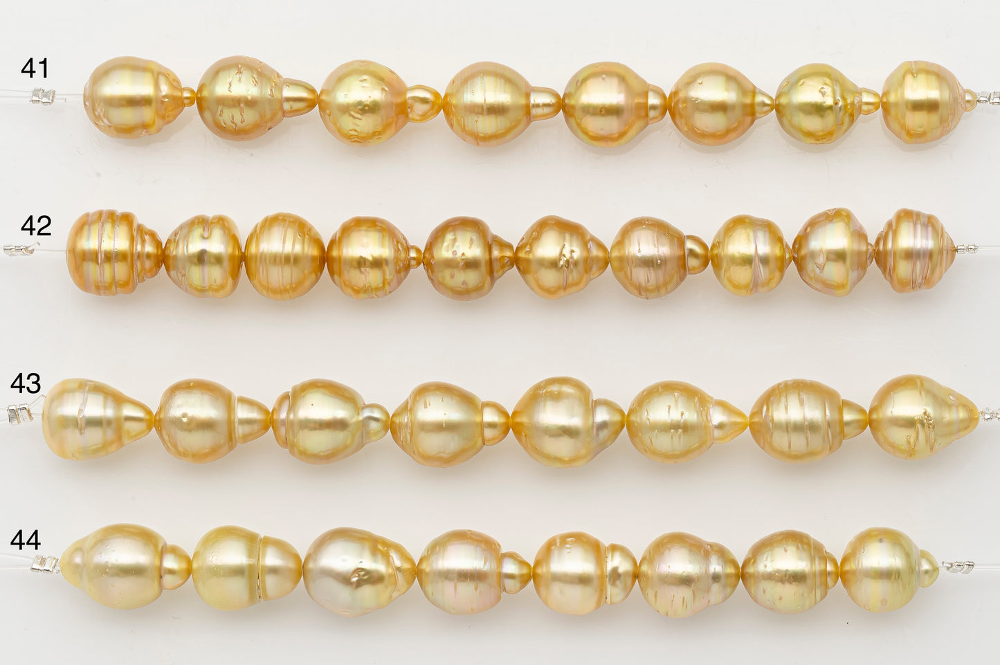 10-11mm Golden South Sea Pearl Short Strand with Blemishes, Natural Color Pearls for Jewelry Making, SKU # 3296GS