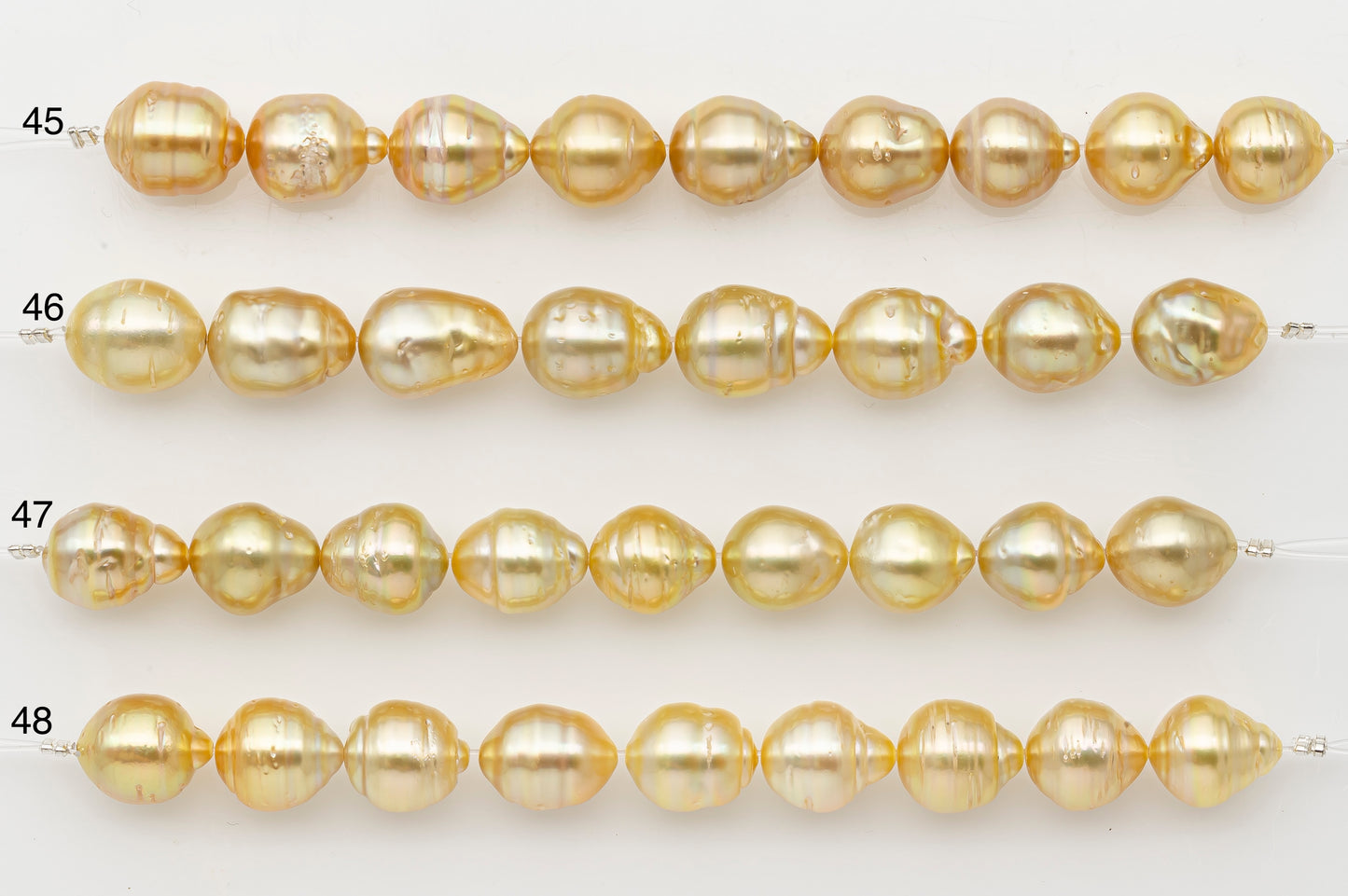 10-11mm Golden South Sea Pearl Short Strand with Blemishes, Natural Color Pearls for Jewelry Making, SKU # 3296GS