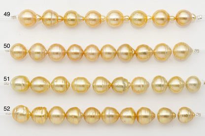 10-11mm Golden South Sea Pearl Short Strand with Blemishes, Natural Color Pearls for Jewelry Making, SKU # 3296GS