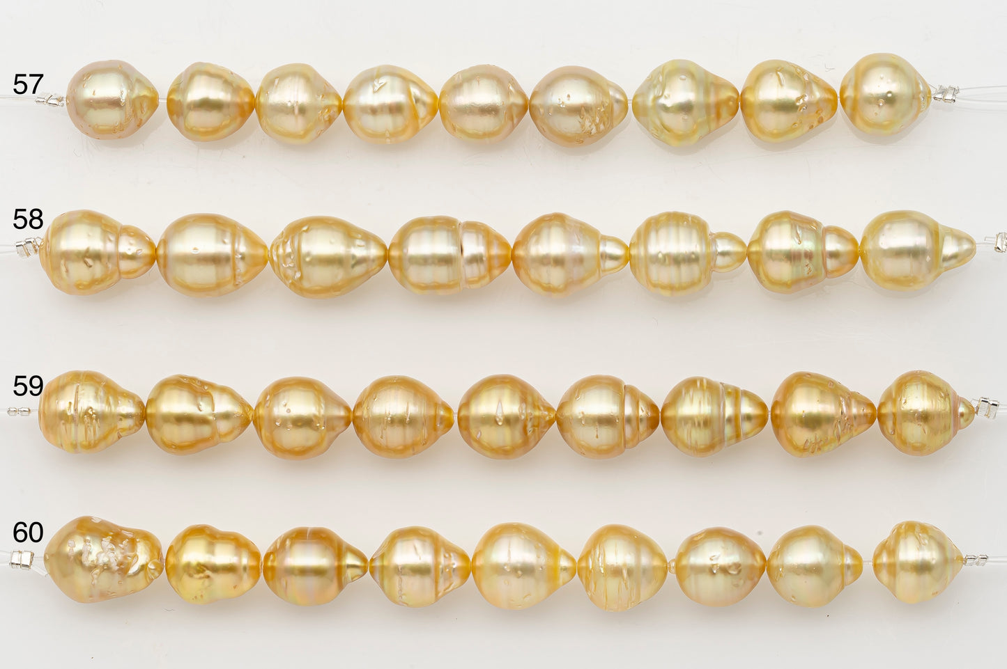 10-11mm Golden South Sea Pearl Short Strand with Blemishes, Natural Color Pearls for Jewelry Making, SKU # 3296GS