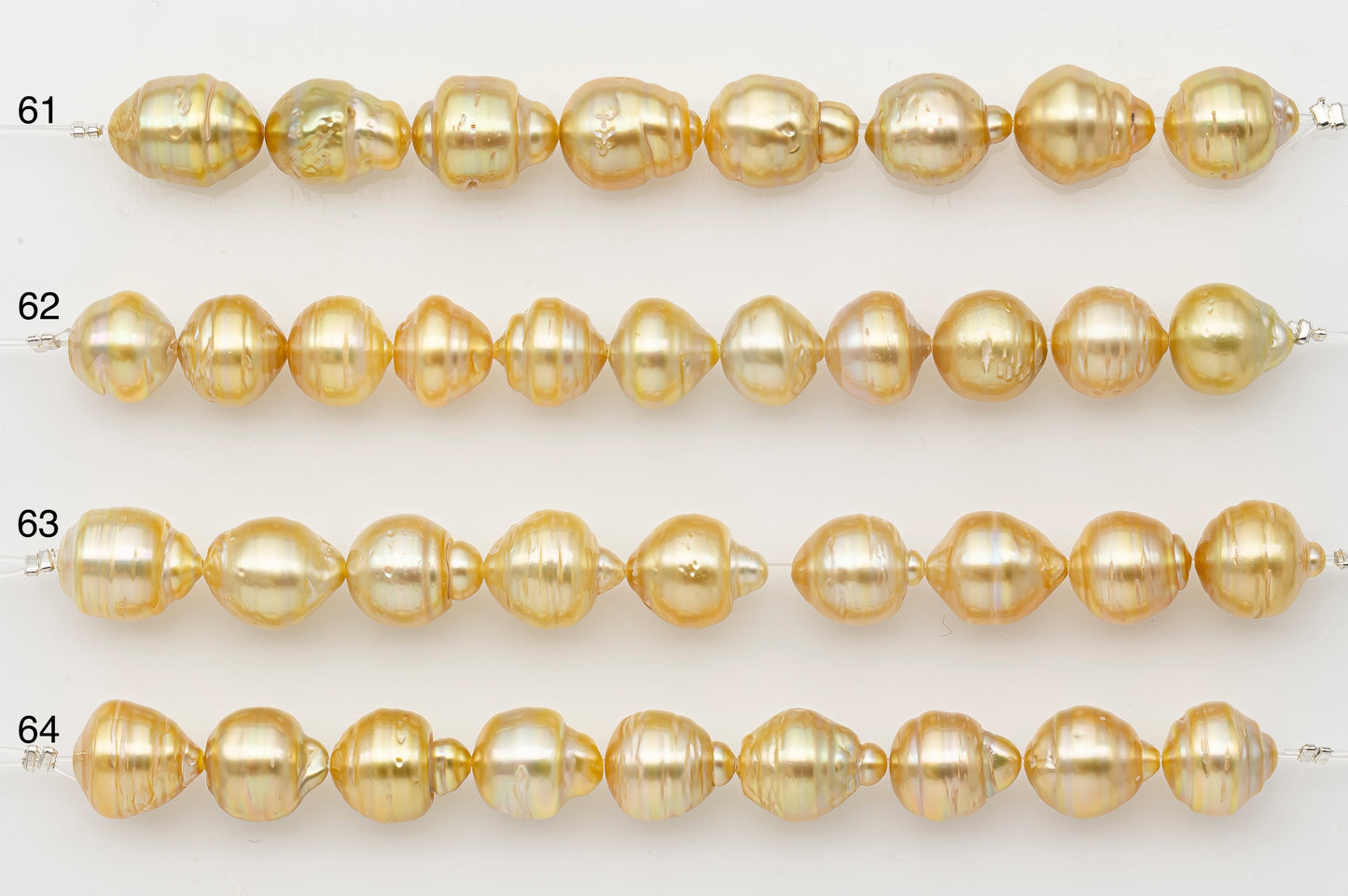 10-11mm Golden South Sea Pearl Short Strand with Blemishes, Natural Color Pearls for Jewelry Making, SKU # 3296GS