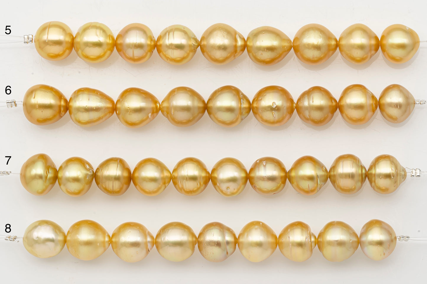 11-12mm Golden South Sea Pearl Short Strand with Blemishes, Natural Color Pearls for Jewelry Making, SKU # 3297GS