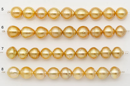 11-12mm Golden South Sea Pearl Short Strand with Blemishes, Natural Color Pearls for Jewelry Making, SKU # 3297GS