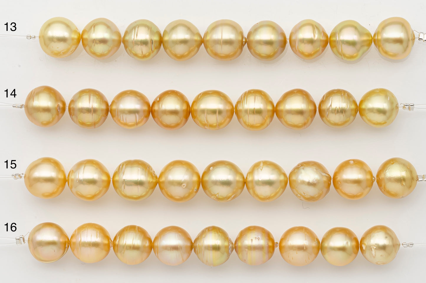 11-12mm Golden South Sea Pearl Short Strand with Blemishes, Natural Color Pearls for Jewelry Making, SKU # 3297GS