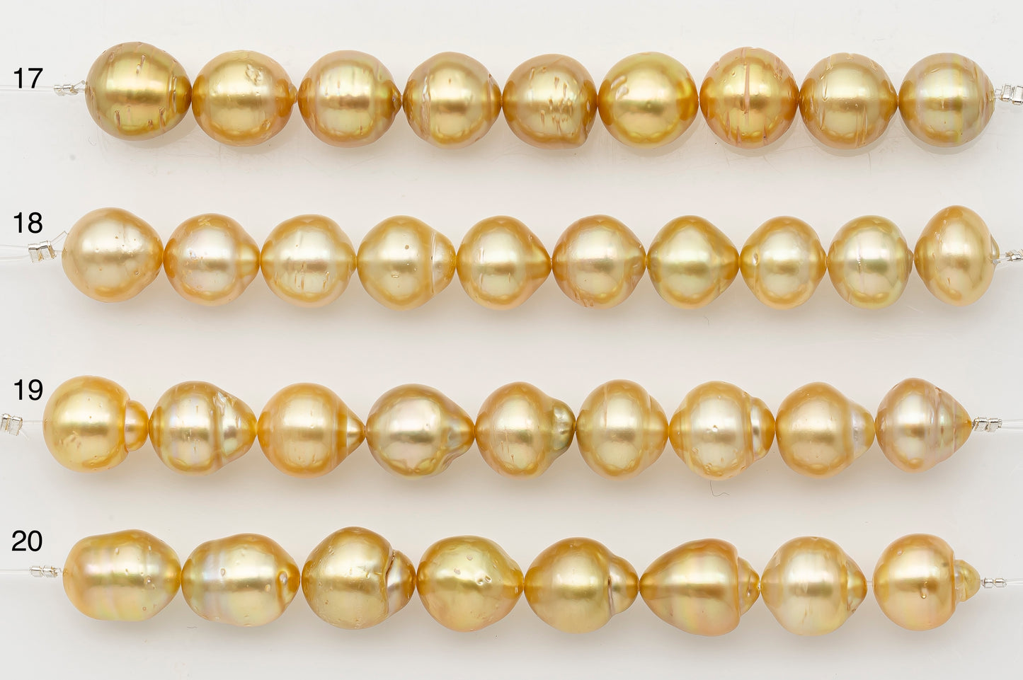 11-12mm Golden South Sea Pearl Short Strand with Blemishes, Natural Color Pearls for Jewelry Making, SKU # 3297GS