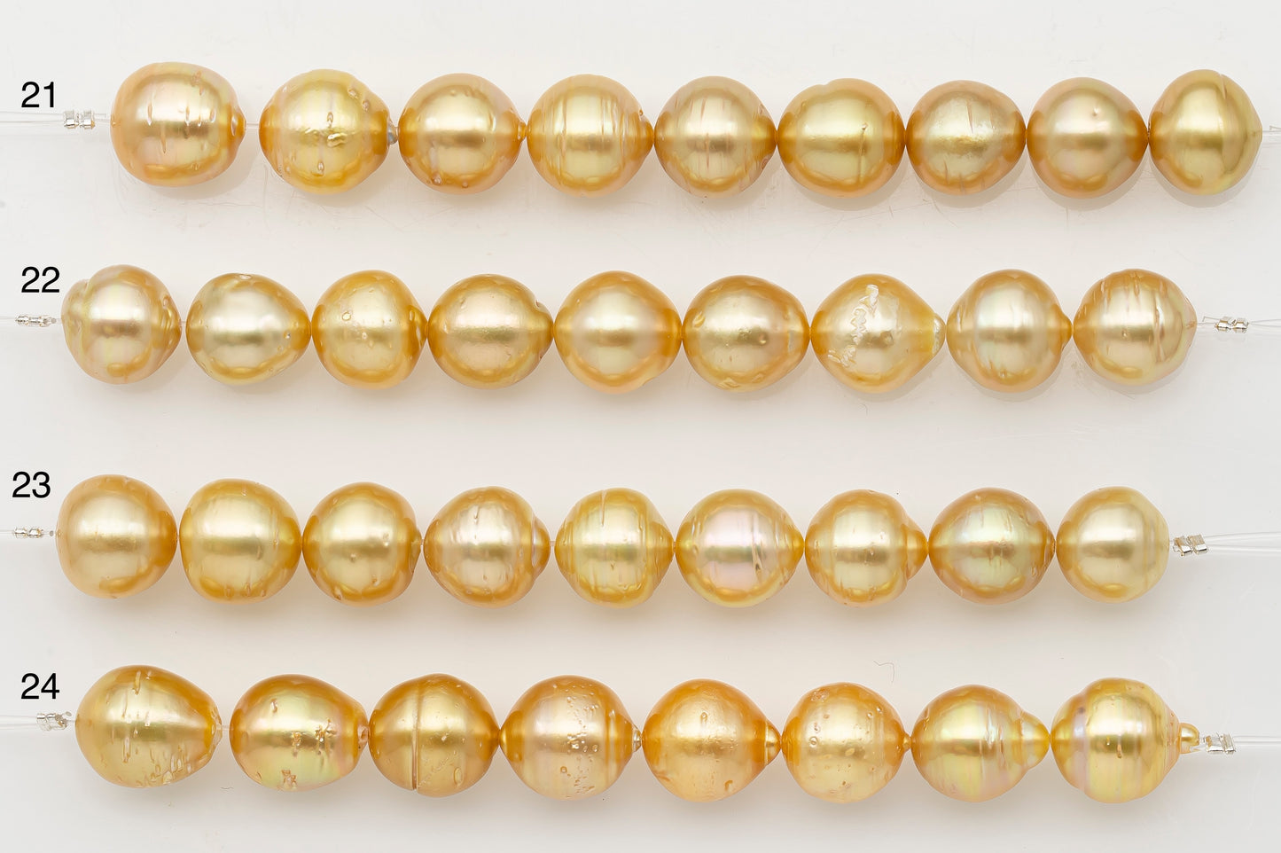 11-12mm Golden South Sea Pearl Short Strand with Blemishes, Natural Color Pearls for Jewelry Making, SKU # 3297GS