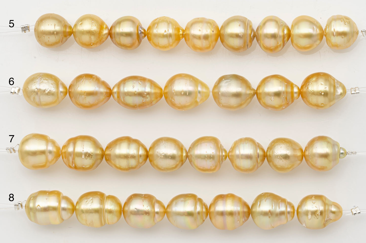 11-12mm Golden South Sea Pearl Short Strand with Blemishes, Natural Color Pearls for Jewelry Making, SKU # 3298GS