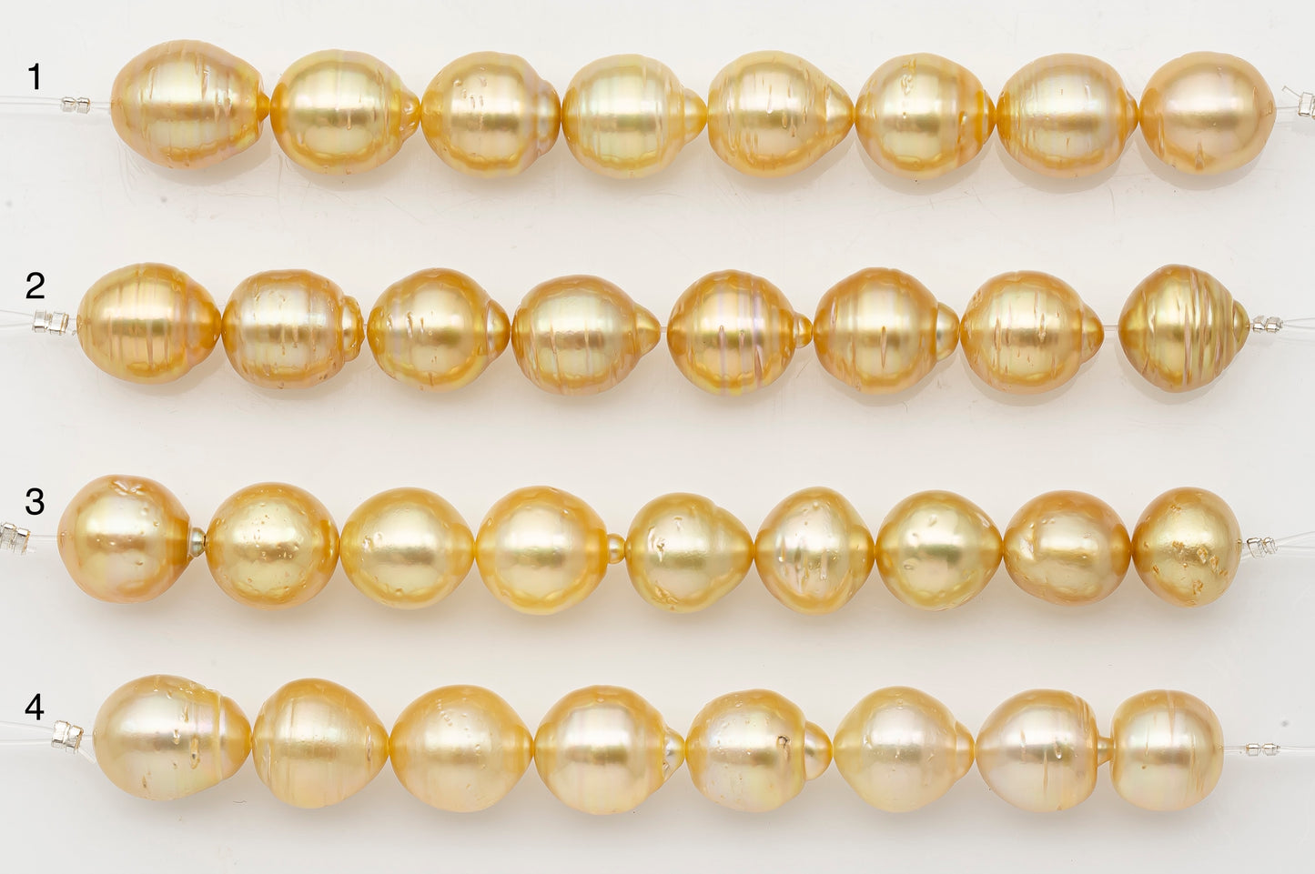 11-12mm Golden South Sea Pearl Short Strand with Blemishes, Natural Color Pearls for Jewelry Making, SKU # 3298GS