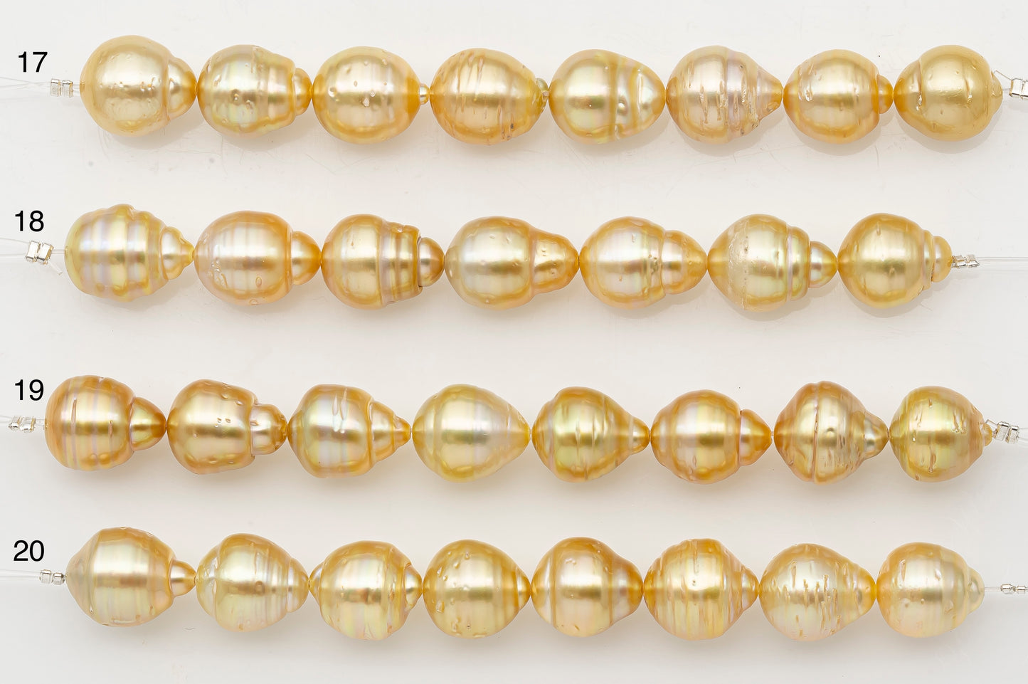 11-12mm Golden South Sea Pearl Short Strand with Blemishes, Natural Color Pearls for Jewelry Making, SKU # 3298GS