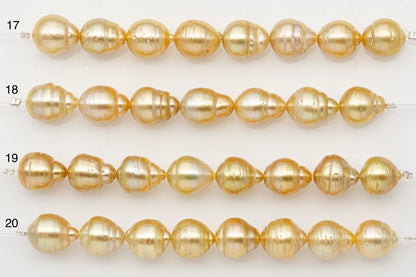 11-12mm Golden South Sea Pearl Short Strand with Blemishes, Natural Color Pearls for Jewelry Making, SKU # 3298GS