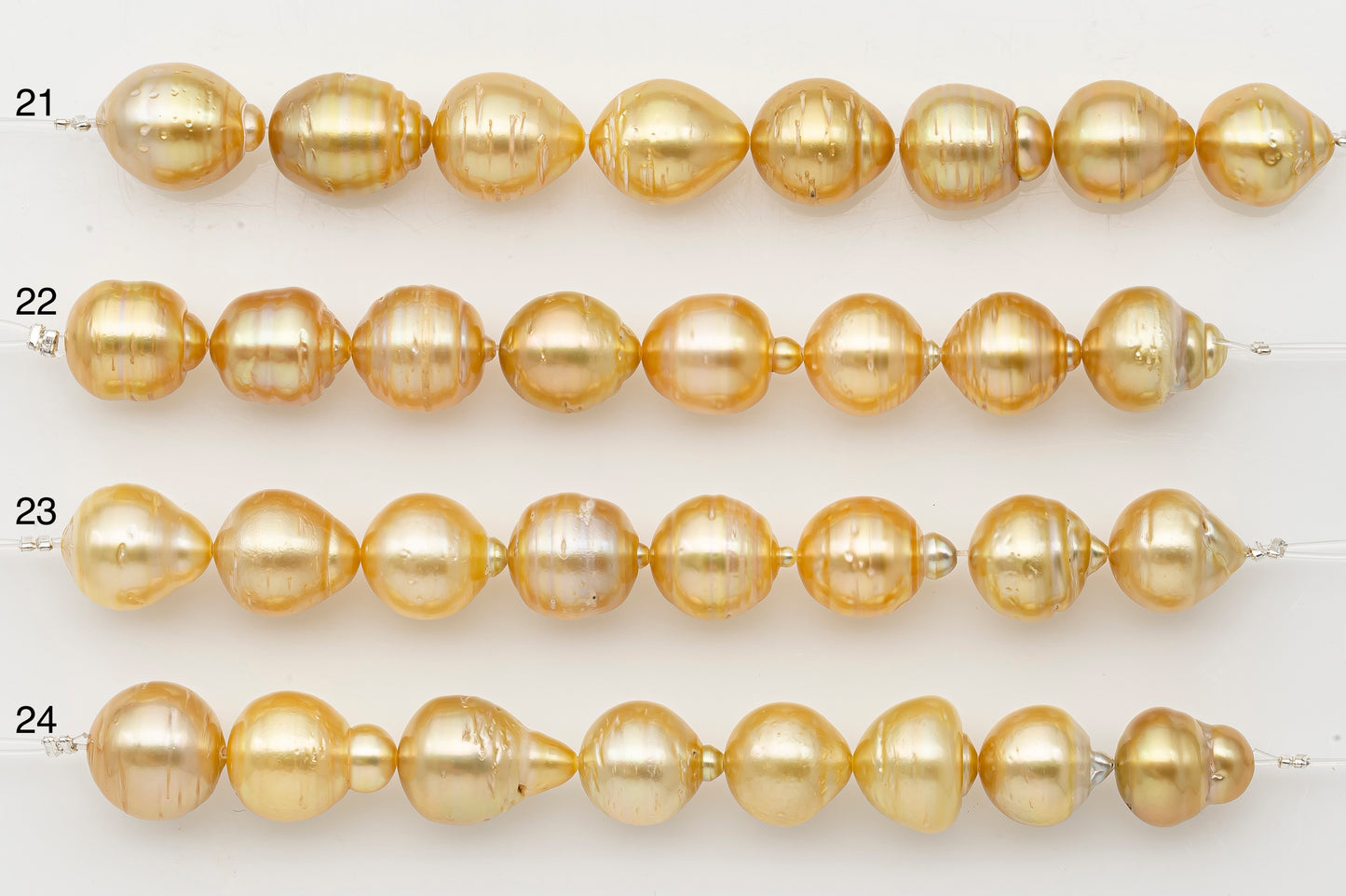 11-12mm Golden South Sea Pearl Short Strand with Blemishes, Natural Color Pearls for Jewelry Making, SKU # 3298GS