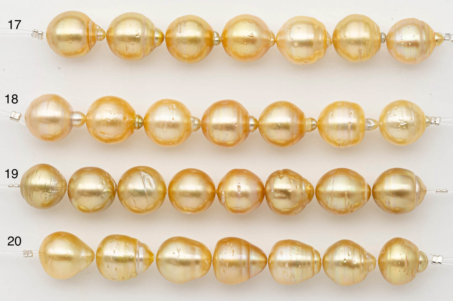 12-13mm Golden South Sea Pearl Short Strand with Blemishes, Natural Color Pearls for Jewelry Making, SKU # 3299GS