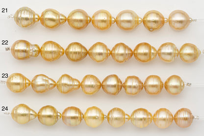 12-13mm Golden South Sea Pearl Short Strand with Blemishes, Natural Color Pearls for Jewelry Making, SKU # 3299GS