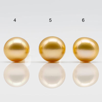 10-11mm Golden South Sea Pearl Near Round Single Piece with All Natural Color and High Luster in Undrilled to Large Hole, SKU # 1825GS