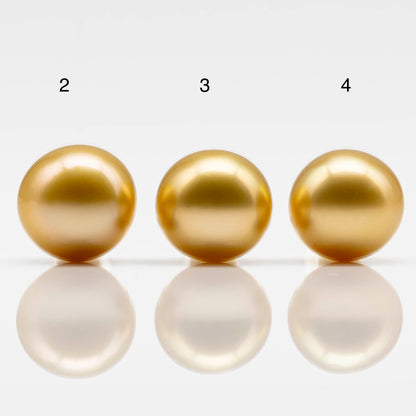 11-12mm Gold South Sea Pearl Near Round Undrilled Single Piece in All Natural Color and High Luster for Jewelry Making, SKU # 1826GS
