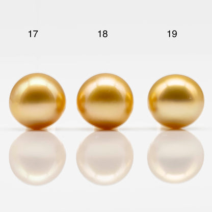 11-12mm Gold South Sea Pearl Near Round Undrilled Single Piece in All Natural Color and High Luster for Jewelry Making, SKU # 1826GS