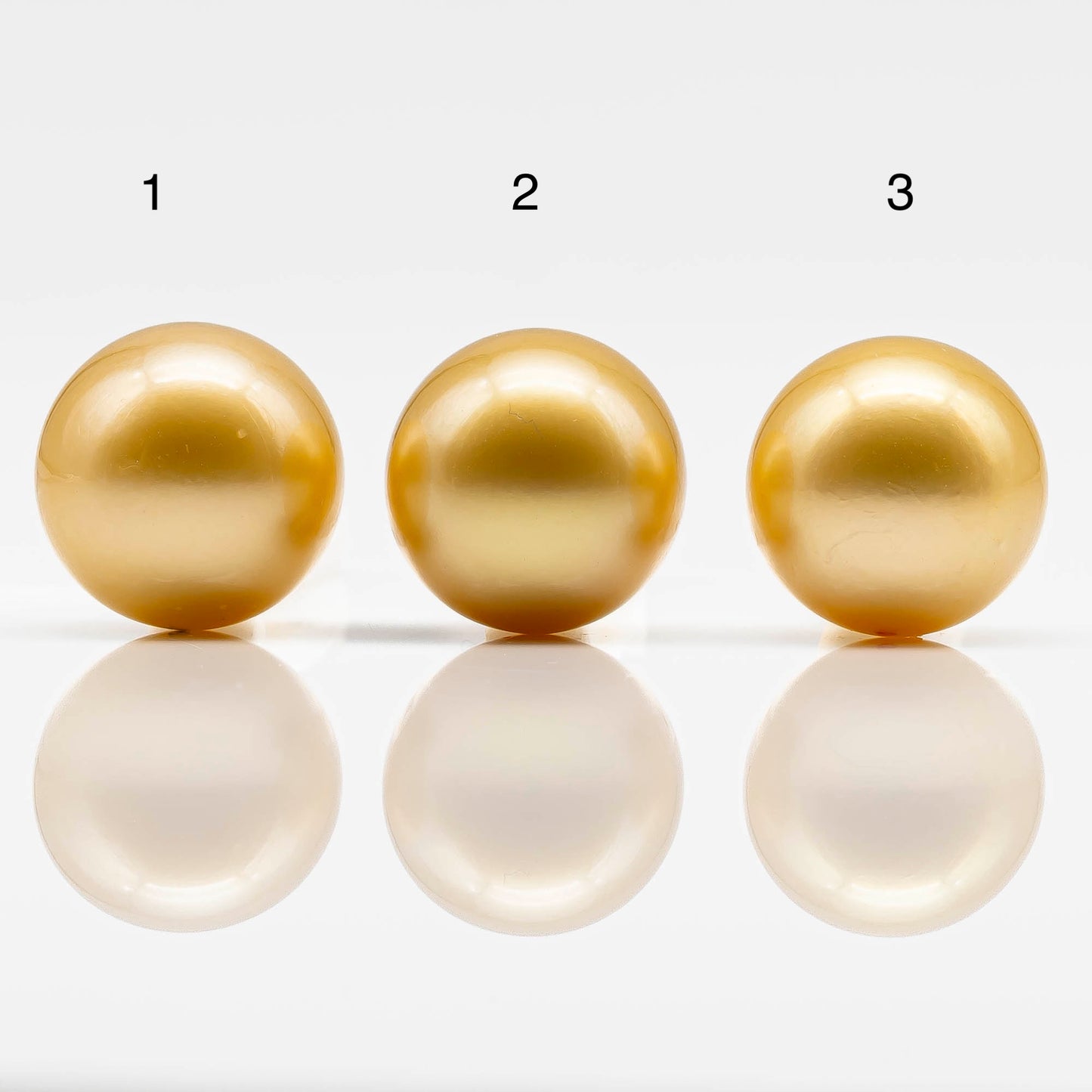 13-14mm Round Golden South Sea Pearl in Natural Color with High Luster, Undrilled Single Piece for Jewelry Making, SKU # 1830GS