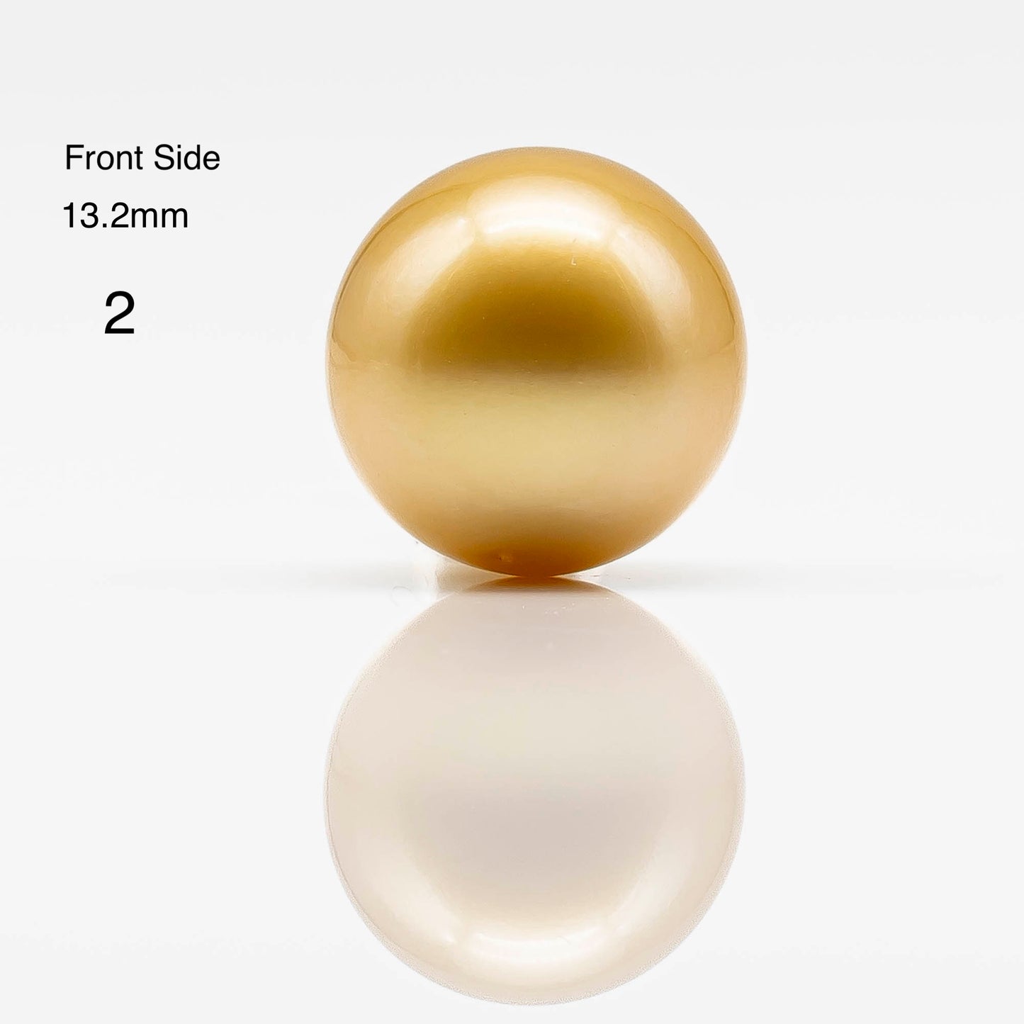 13-14mm Round Golden South Sea Pearl in Natural Color with High Luster, Undrilled Single Piece for Jewelry Making, SKU # 1830GS