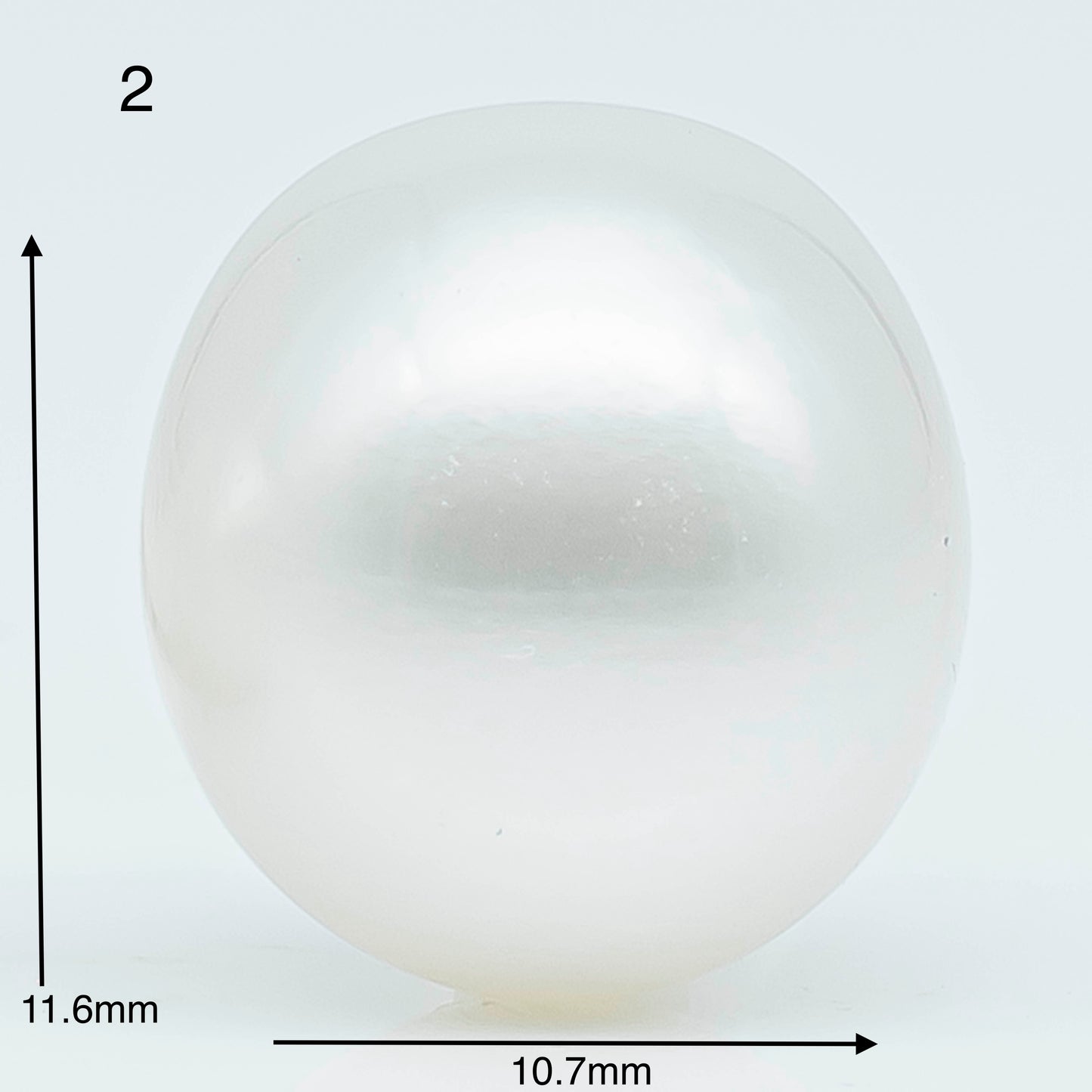 10-11mm  Near Round South Sea Pearl with Amazing Luster and Natural White Color, Loose Single Pice Undrilled, SKU # 1959SS