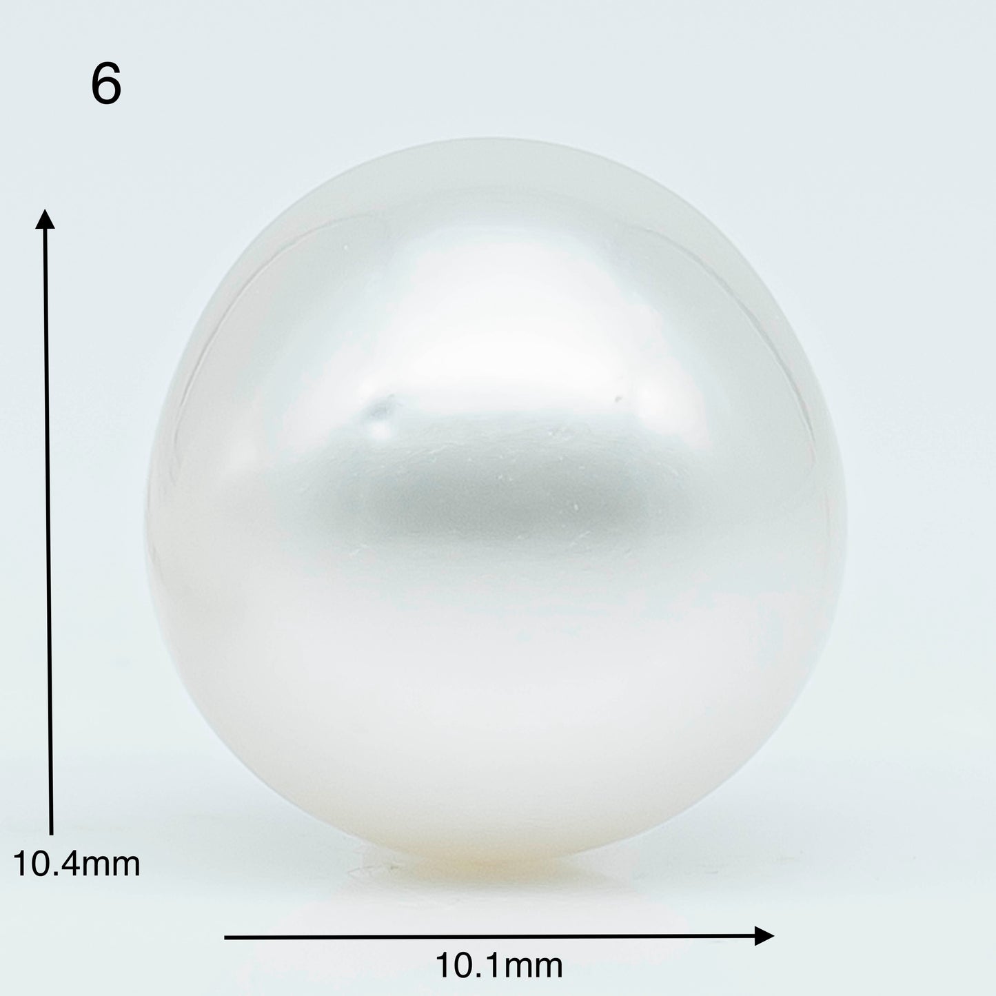 10-11mm  Near Round South Sea Pearl with Amazing Luster and Natural White Color, Loose Single Pice Undrilled, SKU # 1959SS