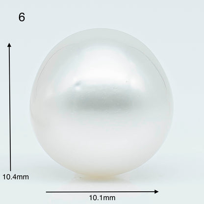 10-11mm  Near Round South Sea Pearl with Amazing Luster and Natural White Color, Loose Single Pice Undrilled, SKU # 1959SS