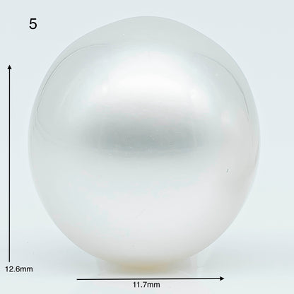 11-12mm Near Round South Sea Pearl with Amazing Luster and Natural White Color No Blemish, Loose Single Pice Undrilled, SKU # 1960SS