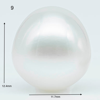 11-12mm Near Round South Sea Pearl with Amazing Luster and Natural White Color No Blemish, Loose Single Pice Undrilled, SKU # 1960SS