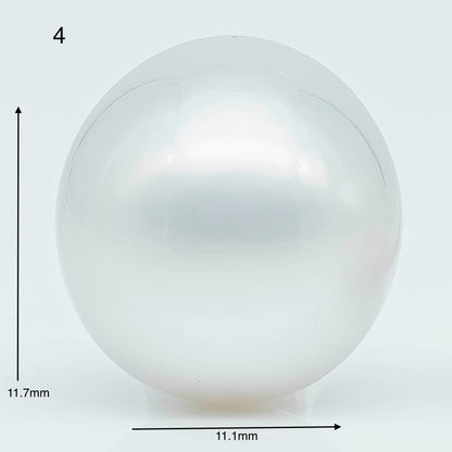 11-12mm  Near Round South Sea Pearl with Amazing Luster and Natural White Color No Blemish, Loose Single Pice Undrilled, SKU # 1965SS