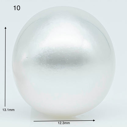 12-13mm  Near Round South Sea Pearl with Amazing Luster and Natural White Color No Blemish, Loose Single Pice Undrilled, SKU # 1967SS