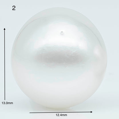 12-13mm South Sea Pearl Near Round in Natural White Colors and Beautiful Luster with Minor Blemish, Undrilled Single Piece, SKU # 1969SS