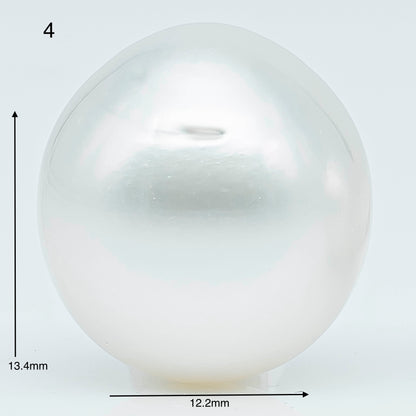 12-13mm South Sea Pearl Near Round in Natural White Colors and Beautiful Luster with Minor Blemish, Undrilled Single Piece, SKU # 1969SS