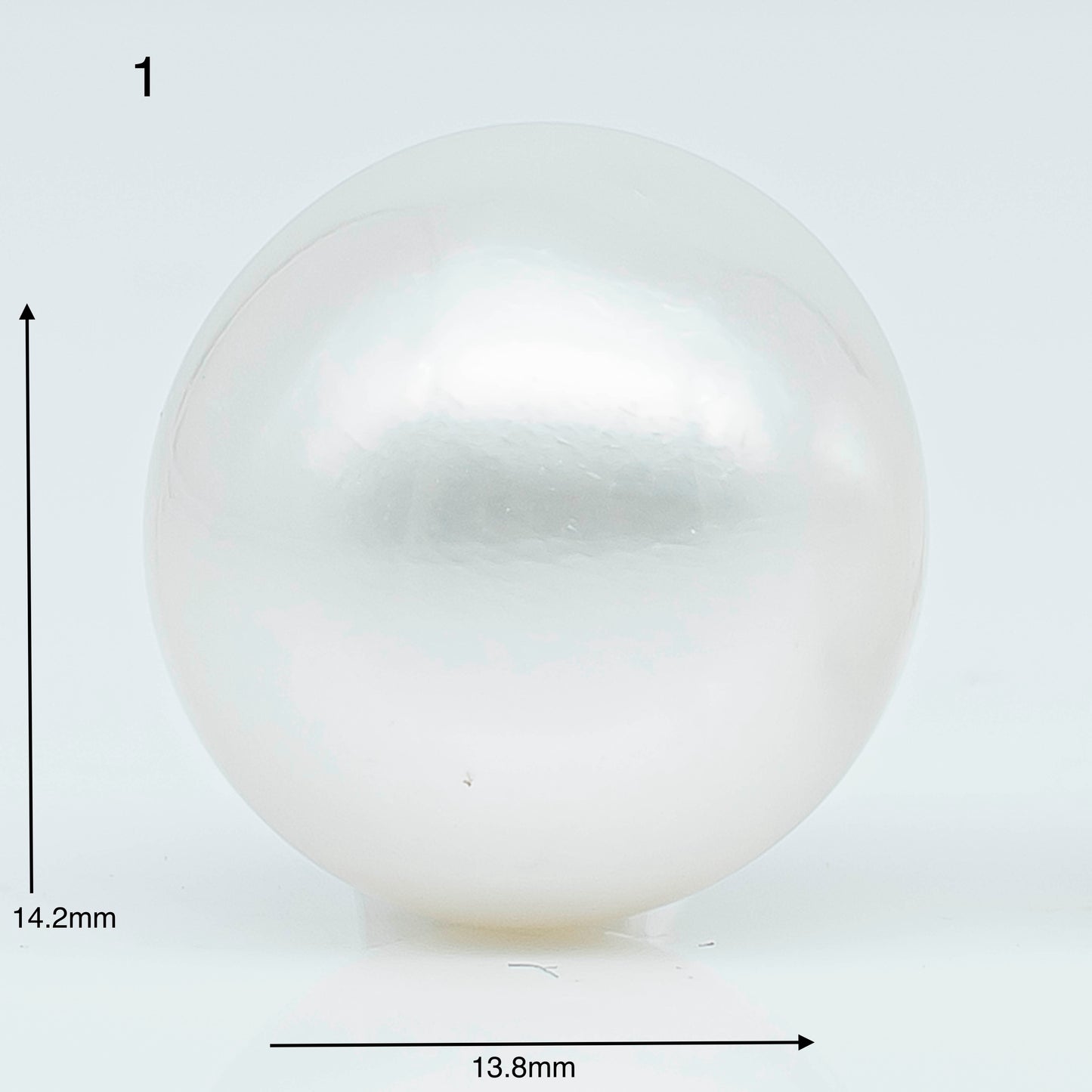 13-14mm  Near Round South Sea Pearl with Amazing Luster and Natural White Color No Blemish, Loose Single Pice Undrilled, SKU # 1962SS